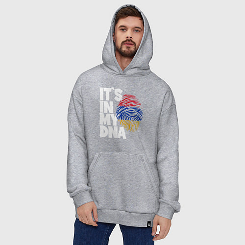 Худи оверсайз ДНК - Армения / Меланж – фото 4