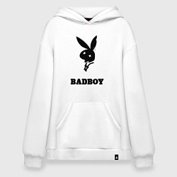 Толстовка-худи оверсайз BAD BOY PLAYBOY, цвет: белый