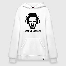 Толстовка-худи оверсайз Dr House music, цвет: белый