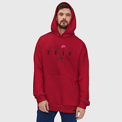 Толстовка-худи оверсайз Сахарные Соты Squid Game, цвет: красный — фото 2