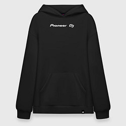 Толстовка-худи оверсайз Pioneer DJ - Logo White, цвет: черный