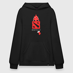Толстовка-худи оверсайз Dota 2- Новый год, цвет: черный