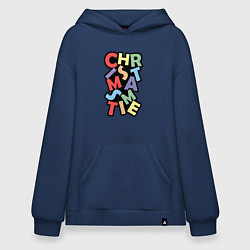 Толстовка-худи оверсайз Christmas Time Рождественское Время, цвет: тёмно-синий