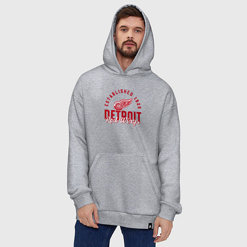 Худи оверсайз Detroit Red Wings Детройт Ред Вингз / Меланж – фото 4