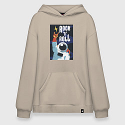 Толстовка-худи оверсайз Space Rocknroll, цвет: миндальный
