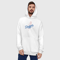 Толстовка-худи оверсайз Los Angeles Dodgers baseball, цвет: белый — фото 2