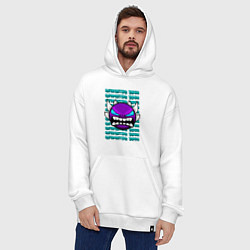 Толстовка-худи оверсайз GEOMETRY DASH ФИОЛЕТОВЫЙ ДЕМОН ГЕОМЕТРИЯ, цвет: белый — фото 2