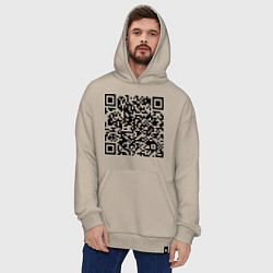 Толстовка-худи оверсайз QR-код Скала Джонсон, цвет: миндальный — фото 2