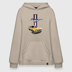 Толстовка-худи оверсайз Mustang motorsport, цвет: миндальный