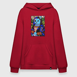 Толстовка-худи оверсайз Ромеро Бритто Mona Cat, цвет: красный