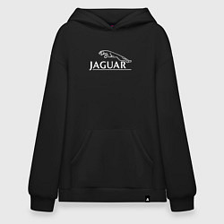 Толстовка-худи оверсайз Jaguar, Ягуар Логотип, цвет: черный