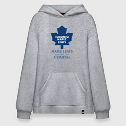 Толстовка-худи оверсайз Toronto Maple Leafs are coming Торонто Мейпл Лифс, цвет: меланж