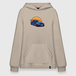 Толстовка-худи оверсайз Ниссан gtr 2022, цвет: миндальный