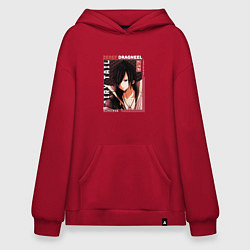 Толстовка-худи оверсайз Сказка о хвосте феи, Зереф, цвет: красный
