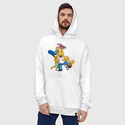 Толстовка-худи оверсайз Simpsons donuts, цвет: белый — фото 2