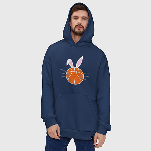 Худи оверсайз Basketball Bunny / Тёмно-синий – фото 4