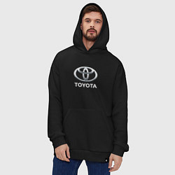 Толстовка-худи оверсайз TOYOTA 3D Logo, цвет: черный — фото 2