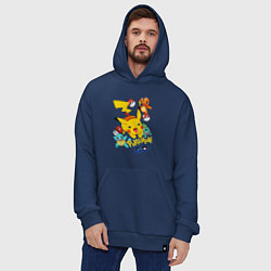 Толстовка-худи оверсайз ПОКЕМОНЫ POKEMON, цвет: тёмно-синий — фото 2