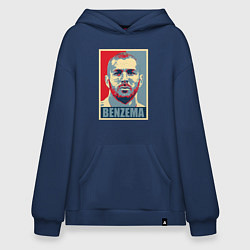 Толстовка-худи оверсайз Obey - Benzema, цвет: тёмно-синий