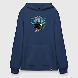 Толстовка-худи оверсайз SAN JOSE SHARKS NHL, цвет: тёмно-синий