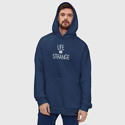 Толстовка-худи оверсайз Life Is Strange - лого, цвет: тёмно-синий — фото 2
