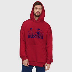 Толстовка-худи оверсайз Бокс Boxing is cool, цвет: красный — фото 2