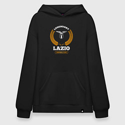 Толстовка-худи оверсайз Лого Lazio и надпись Legendary Football Club, цвет: черный