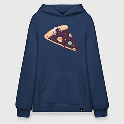 Толстовка-худи оверсайз Space - Pizza, цвет: тёмно-синий