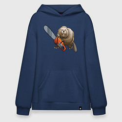 Худи оверсайз Бобер с бензопилой