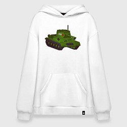 Толстовка-худи оверсайз Самый обычный танк, цвет: белый