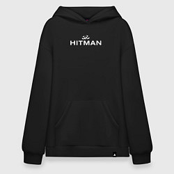 Толстовка-худи оверсайз Hitman - лого, цвет: черный