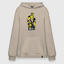 Толстовка-худи оверсайз Simpsons not dead! Motto, цвет: миндальный