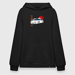 Толстовка-худи оверсайз Nissan 180SX JDM, цвет: черный