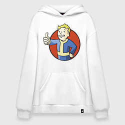 Толстовка-худи оверсайз Vault boy like, цвет: белый