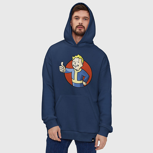 Худи оверсайз Vault boy like / Тёмно-синий – фото 4