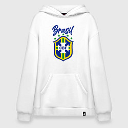 Толстовка-худи оверсайз Brasil Football, цвет: белый