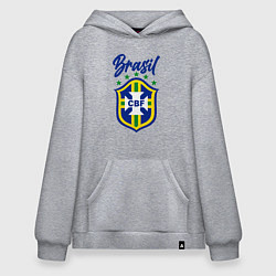 Толстовка-худи оверсайз Brasil Football, цвет: меланж