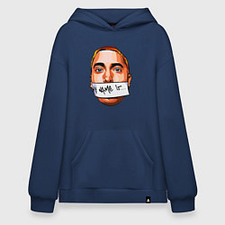 Толстовка-худи оверсайз My name is - Eminem, цвет: тёмно-синий
