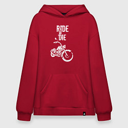 Толстовка-худи оверсайз Ride or Die винтаж, цвет: красный