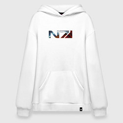 Толстовка-худи оверсайз Mass Effect N7 -Shooter, цвет: белый