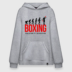 Толстовка-худи оверсайз Boxing evolution, цвет: меланж