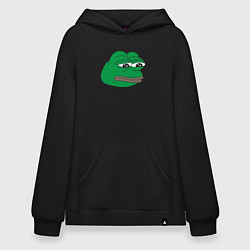 Толстовка-худи оверсайз Лягушонок Пепе-Frog Pepe, цвет: черный