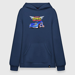 Толстовка-худи оверсайз Team Sonic racing - hedgehog, цвет: тёмно-синий