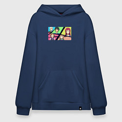 Толстовка-худи оверсайз Повелитель тьмы на подработке - Персонажи из аниме, цвет: тёмно-синий