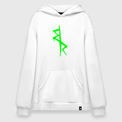 Толстовка-худи оверсайз Logotype - Cyberpunk: Edgerunners, цвет: белый