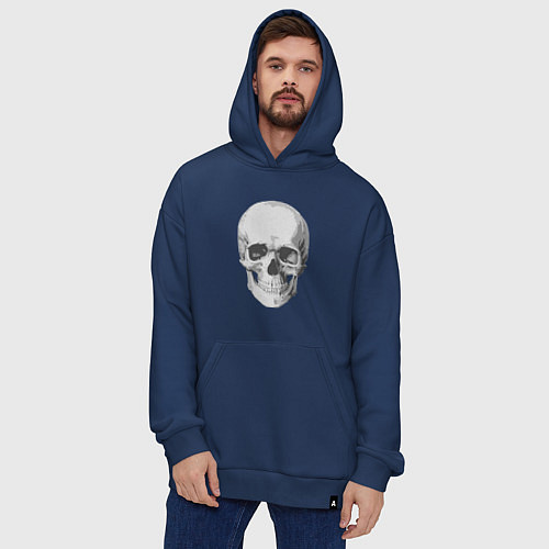 Худи оверсайз Platinum Cut Skull / Тёмно-синий – фото 4