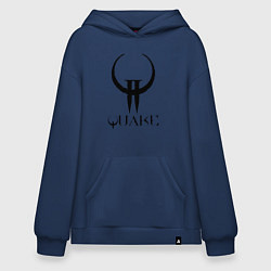 Толстовка-худи оверсайз Quake II logo, цвет: тёмно-синий