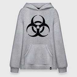 Толстовка-худи оверсайз Biological hazard, цвет: меланж