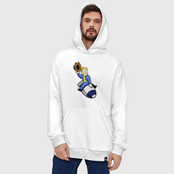 Толстовка-худи оверсайз Vault boy - bomb rider, цвет: белый — фото 2