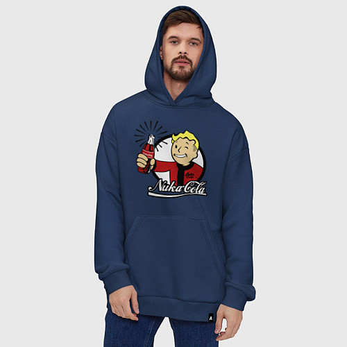 Худи оверсайз Vault boy - nuka cola / Тёмно-синий – фото 4